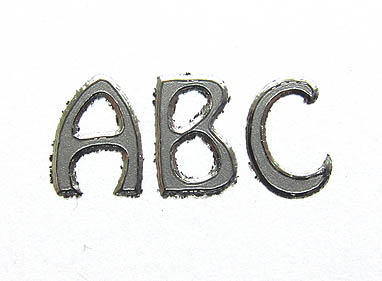 Sticker Buchstaben gross 1cm silber